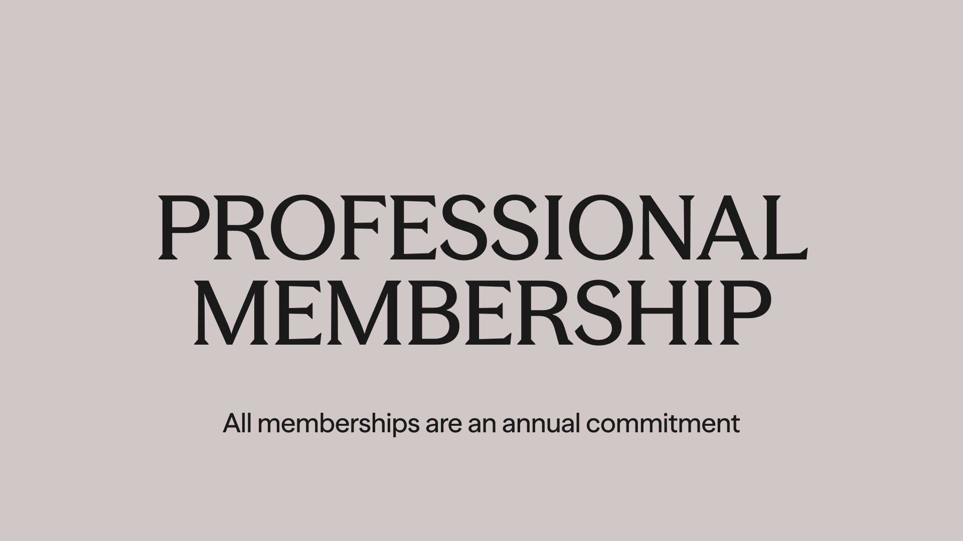 Professional Membership