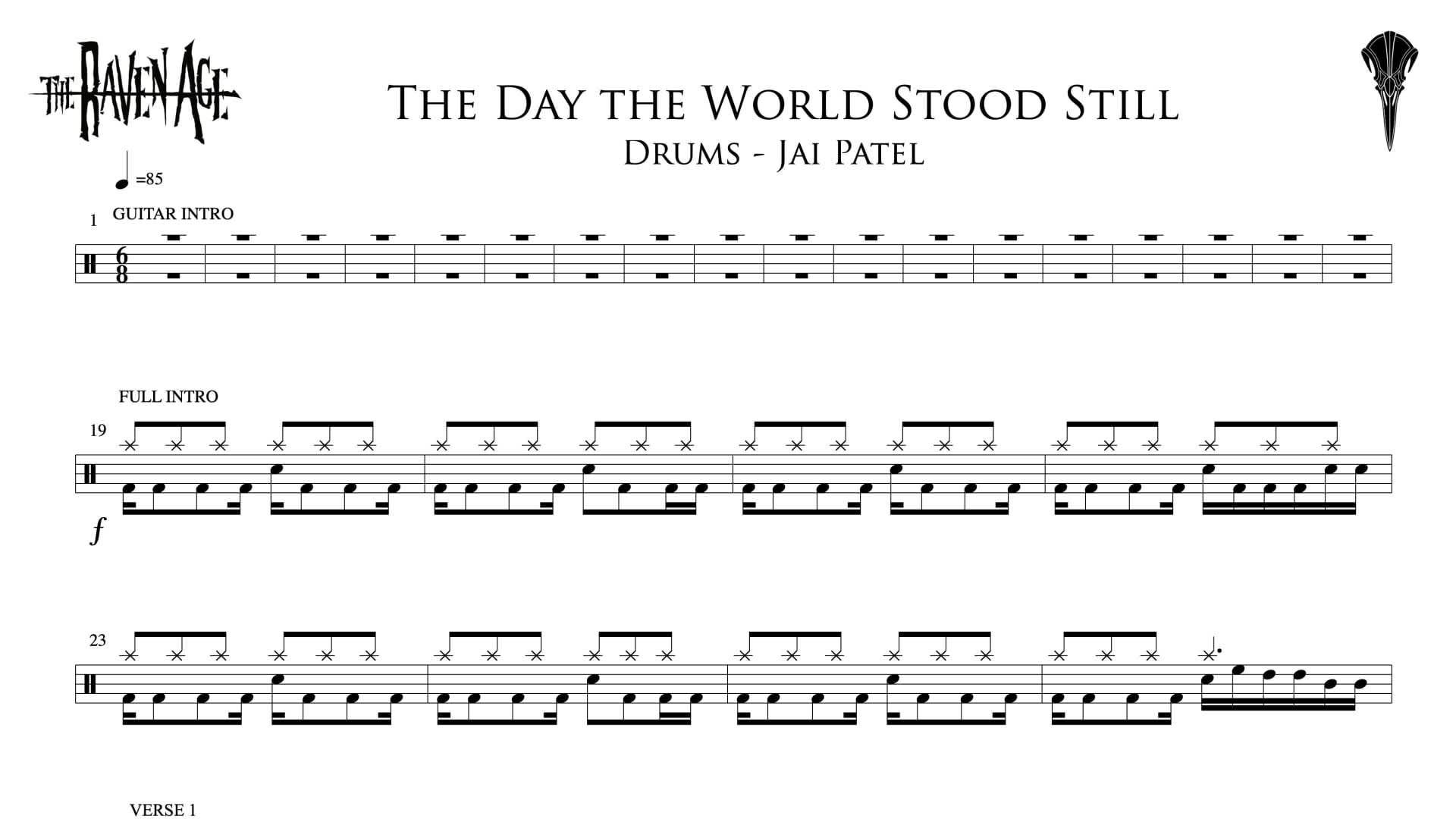 The Day the World Stood Still - Drum Transcription