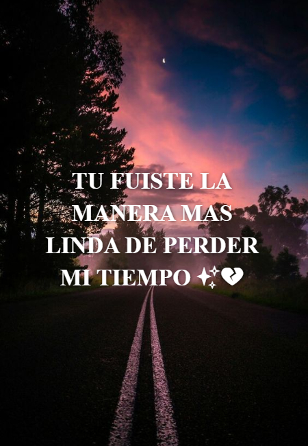 Frases de Desamor - tu fuiste la manera mas linda de perder mi tiempo ✨?