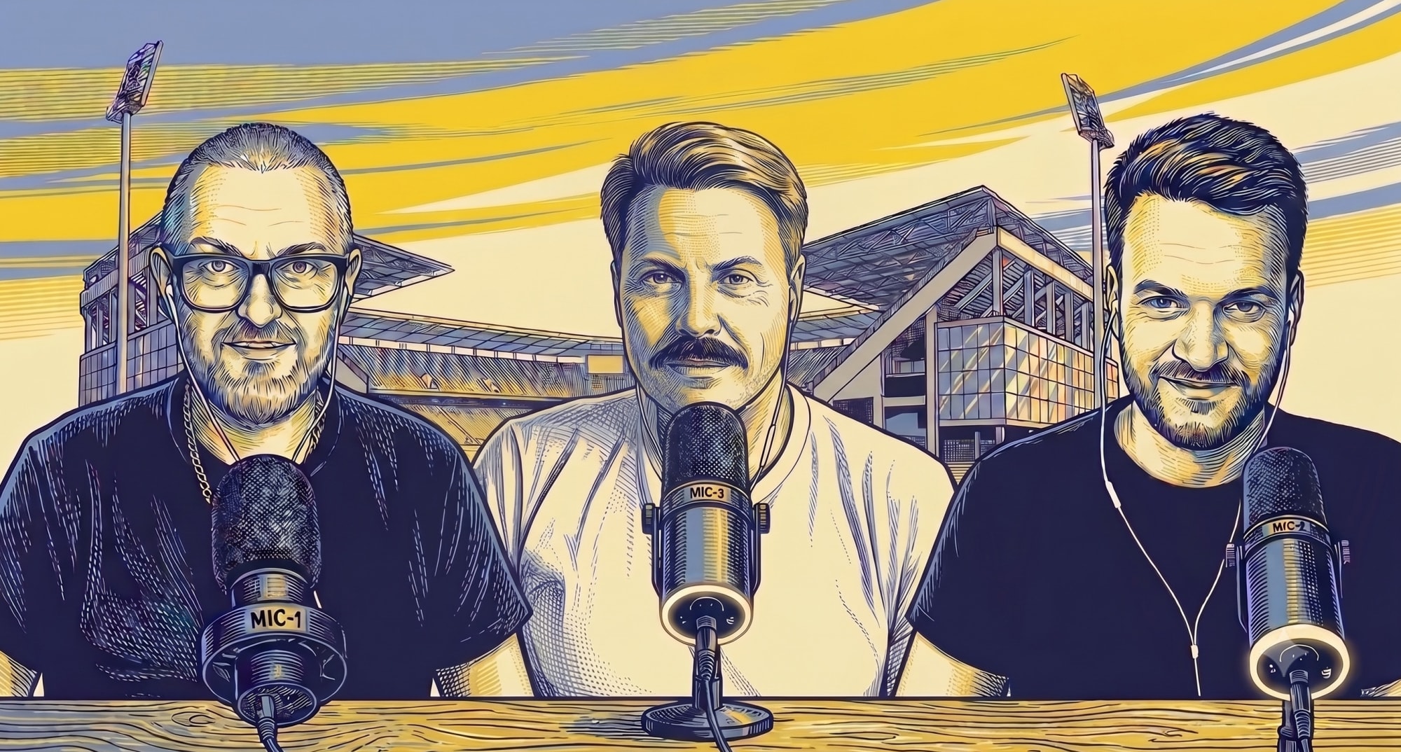 Die Podcast-Hosts im Gespräch mit David Görges