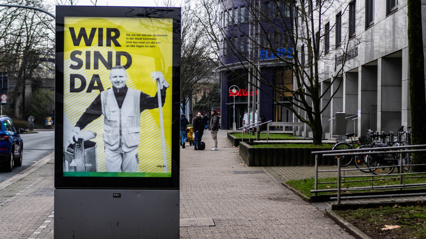 Wir sind da. Da, wo wir uns um Sauberkeit in der Stadt kümmern. Und das rund um die Uhr an 365 Tagen im Jahr.