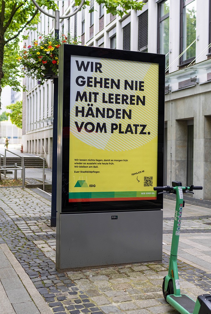 Kampagnenmotive EDG in der Innenstadt Dortmund