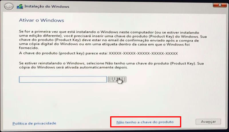 serial de instalaÃ§ao do windows 10 final