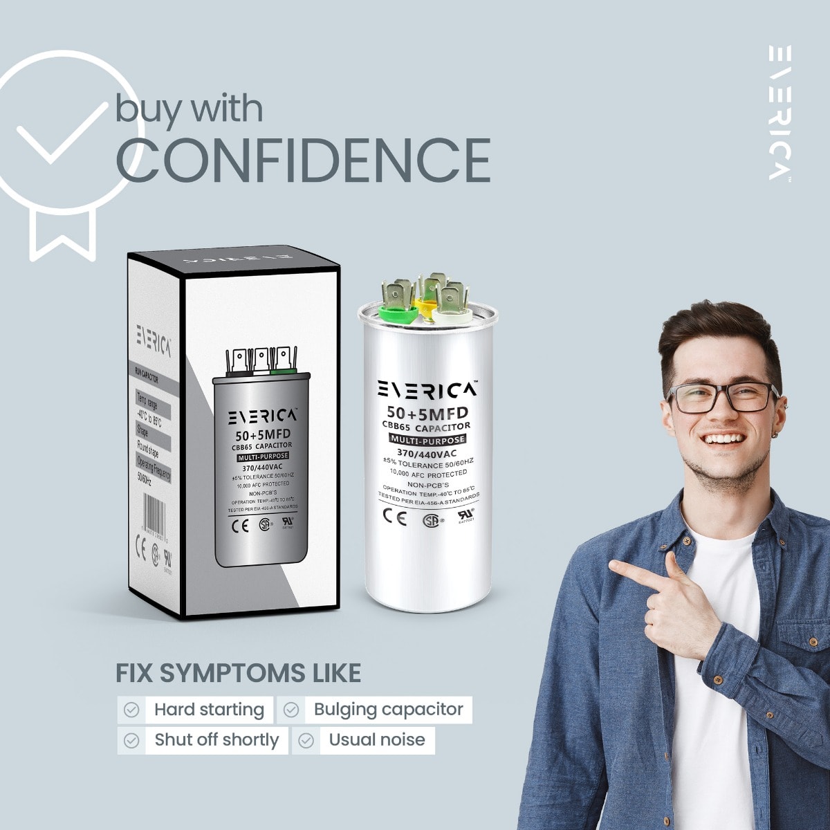 Universal DRC505X440 HVAC Dual Run Capacitor