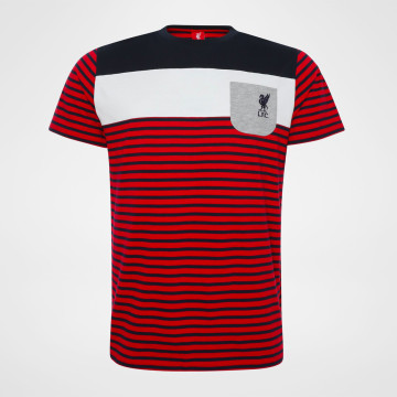 Striped Pocket Tee - Navy/Red