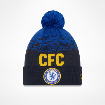 Bobble Beanie Hat Logo - Navy