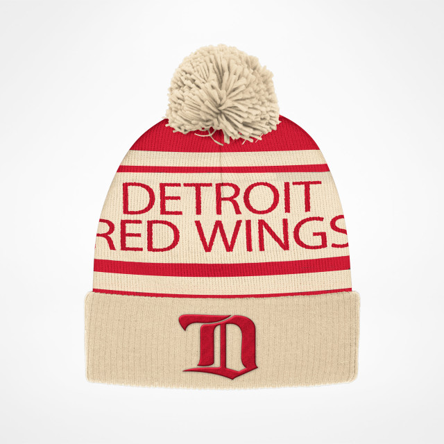 Detroit Red Wings Cuffed Pom Beanie Faceoff - Supporters Place