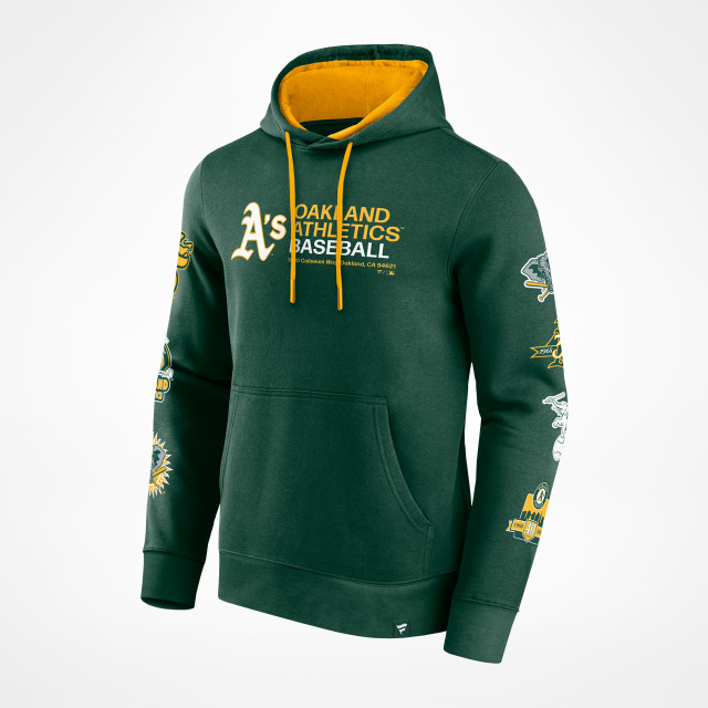 Fanatics Oakland A's Fleece Pullover Mens Hoodie (Green)