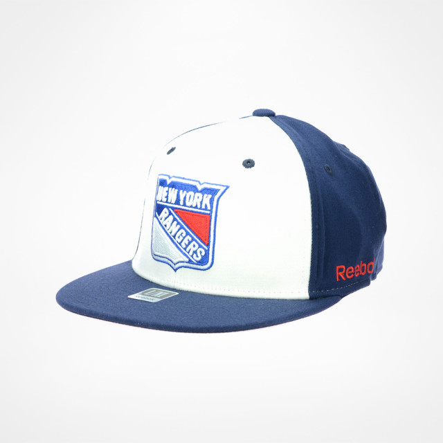 New York Rangers Keps Bl Flat Visor Fitted Gameday