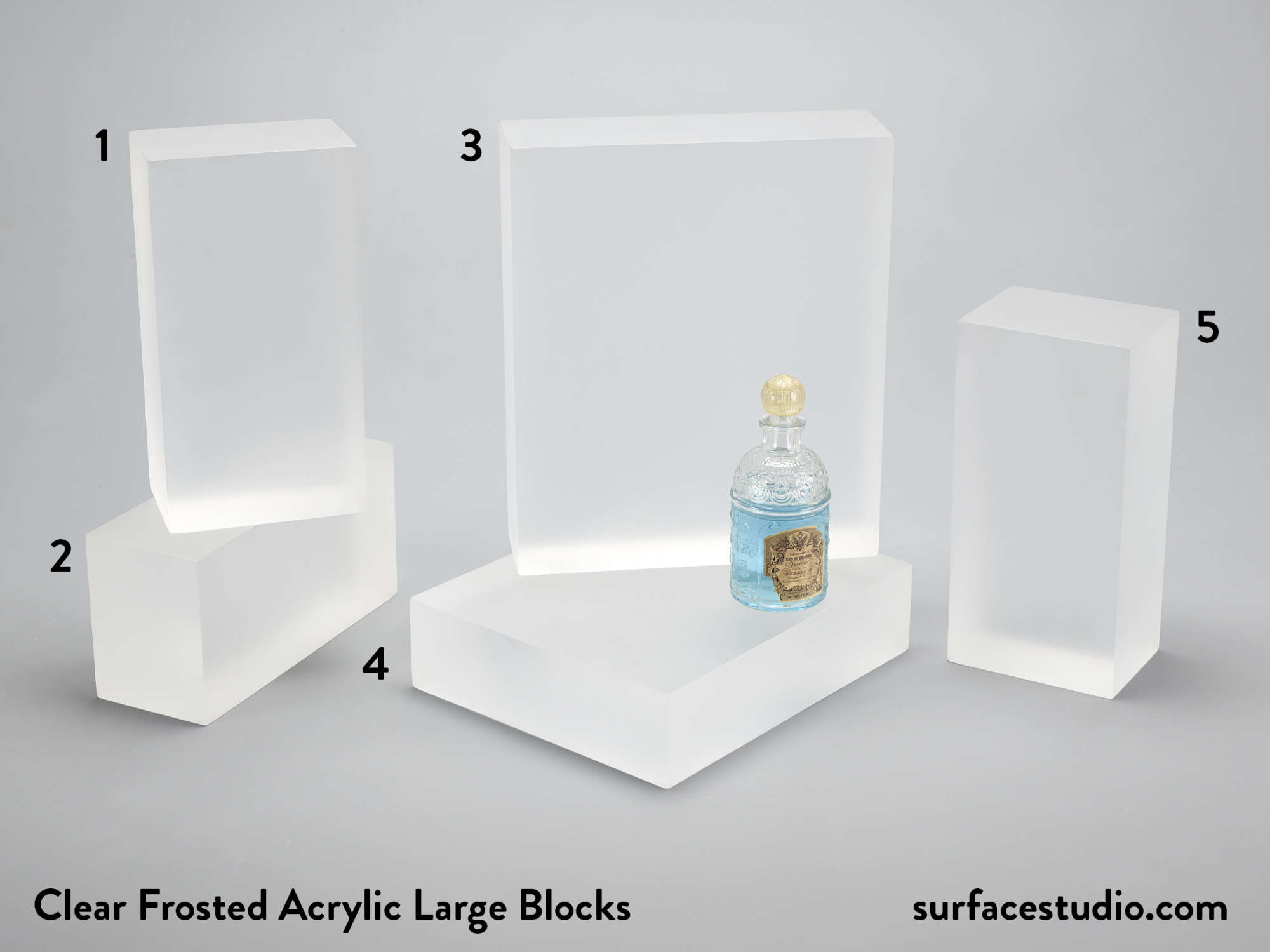 Frosted Clear Acrylic Blocks (3 x 3 x 1)