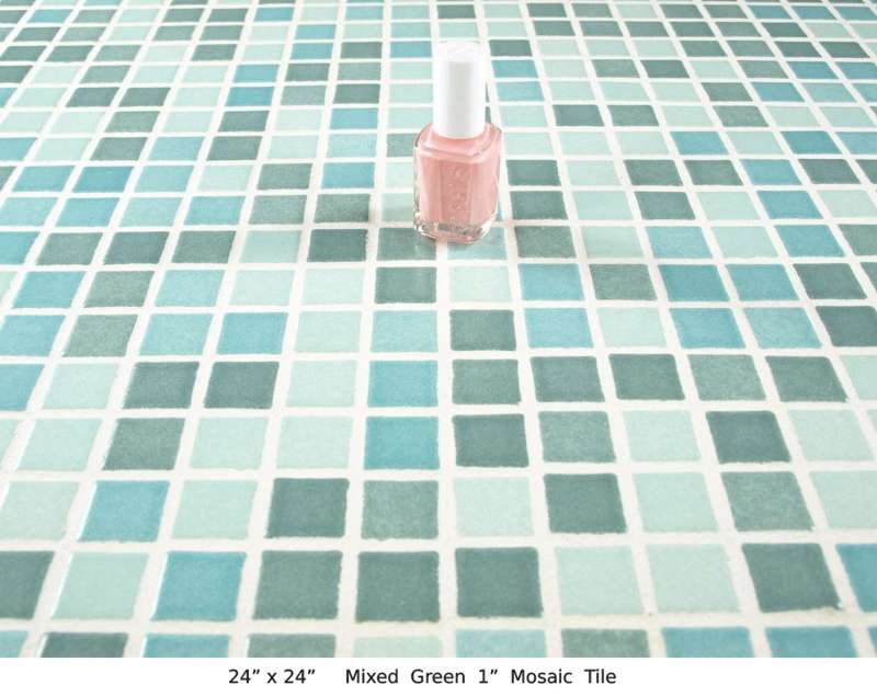 Mixed Green 1" Mosaic Tile (20 lbs) 