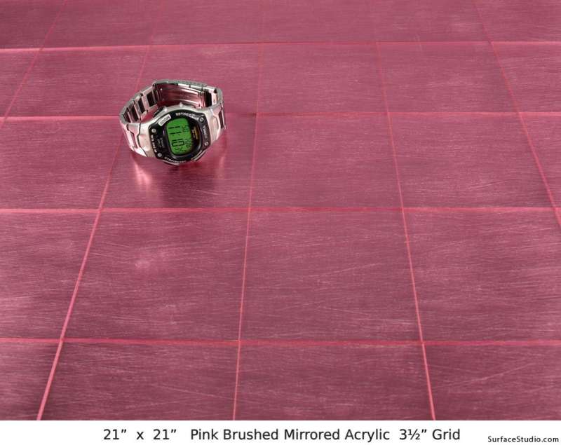 Pink Brushed Mirrored Acrylic 3½" Grid