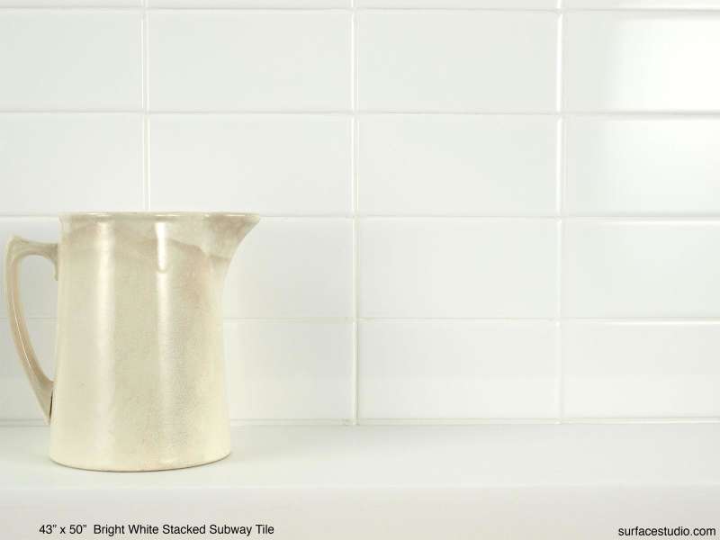 Bright White Stacked 3"x 6" Subway Tile (70 lbs) 