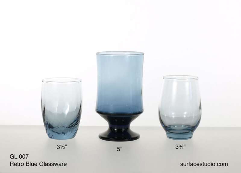 GL 007 Retro Blue Glassware ~ $7 per item