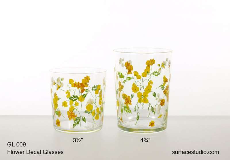 GL 009 Flower Decal Glasses ~ $7 per item