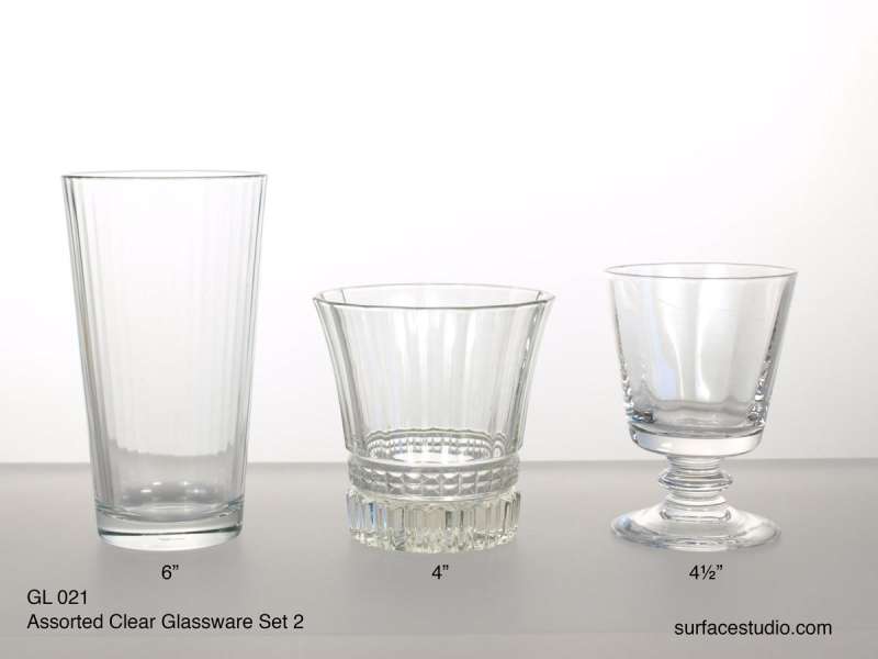 GL 021 Assorted Clear Glasses Set Two ~ $7 per item