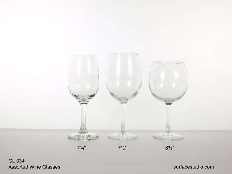GL 034 Assorted Wine Glasses ~ $7 per item