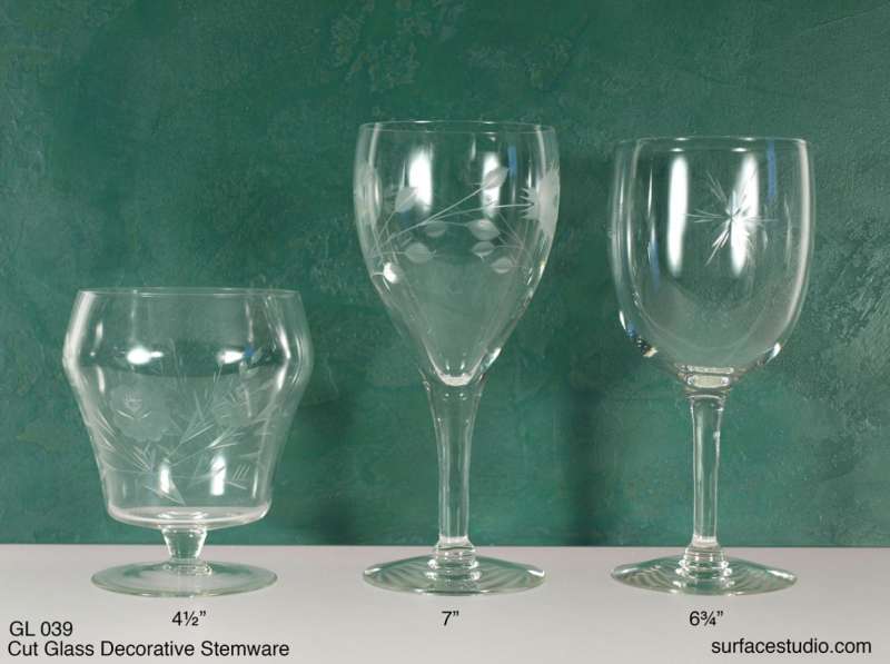 GL 039 Cut Glass Stemware ~ $7 per item