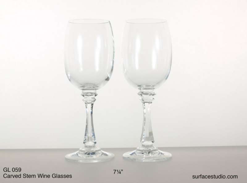 GL 059 Carved Stem Wine Glasses ~ $7 per item