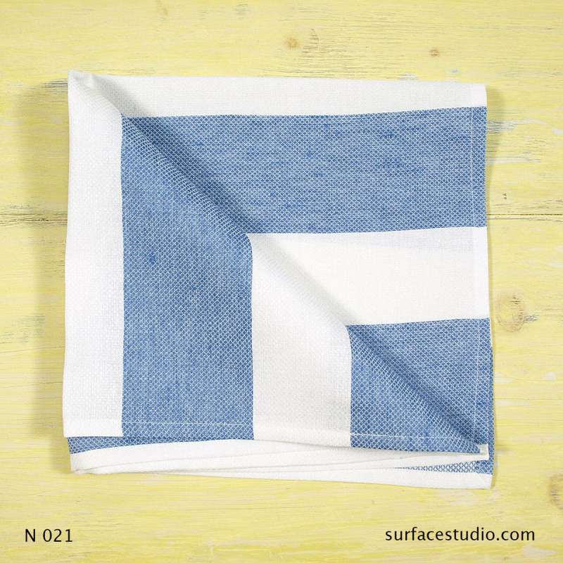 N 021 Blue and White Thick Striped Napkin