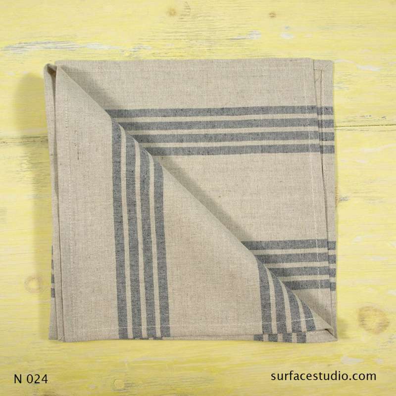 N 024 Natural Blue Striped Napkin