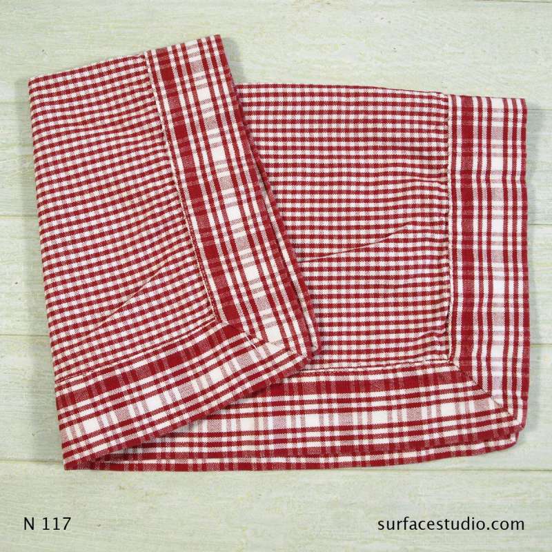 N 117 Red and White Checkered Napkin