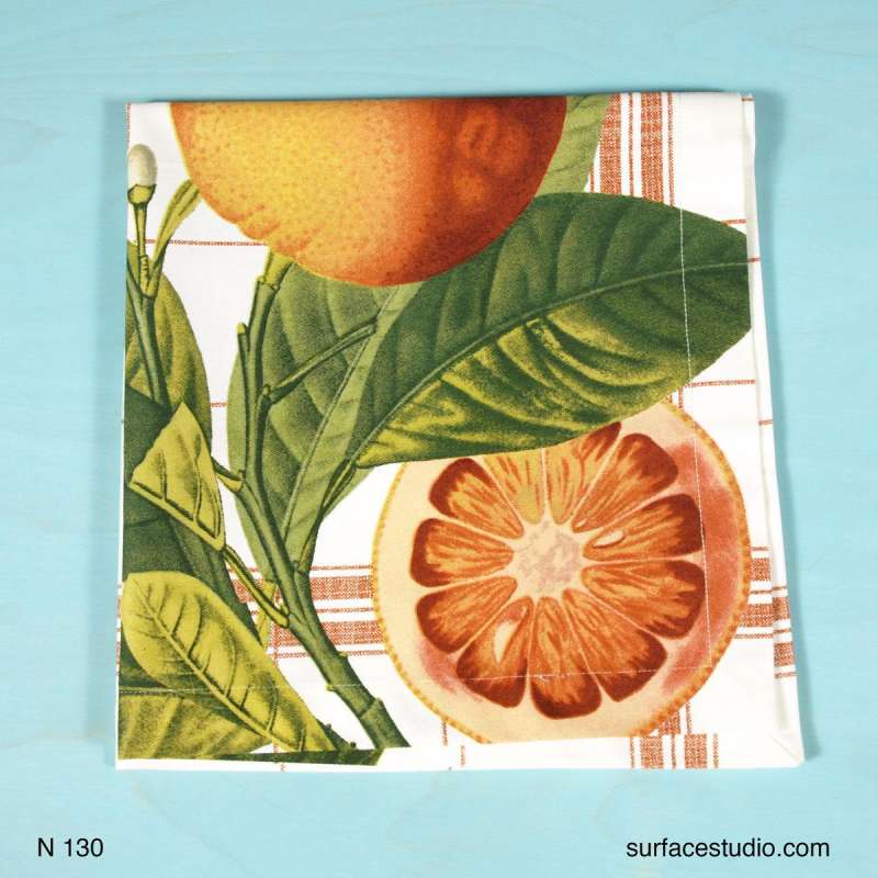 N 130 Green Orange Fruit Patterned Napkin