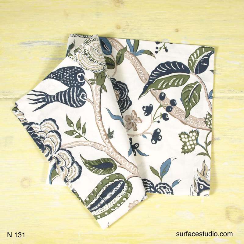 N 131 Blue Green Patterned Napkin