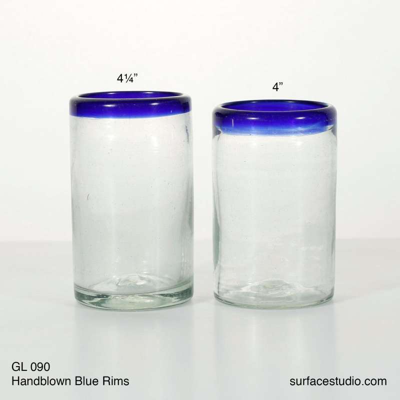 GL 090 Handblown Blue Rims ~ $7 per item