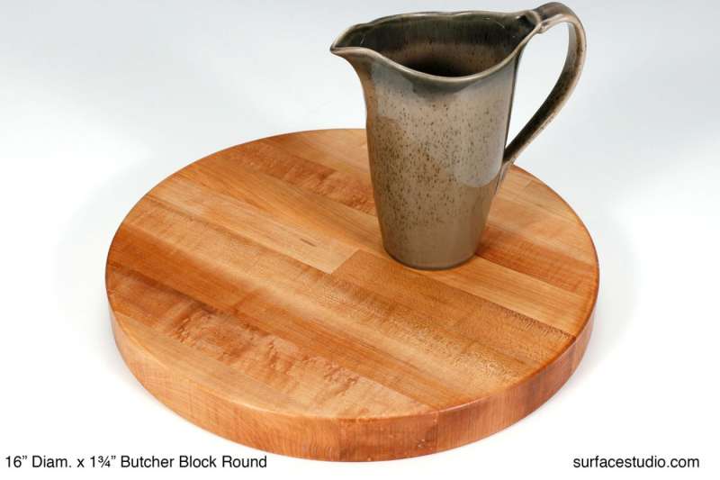 16" Diam. x 1.75" Butcher Block Round