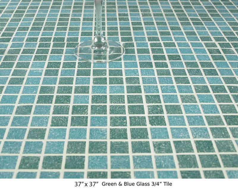 Green & Blue Glass Mosaic ¾" Tile (40 lbs) 