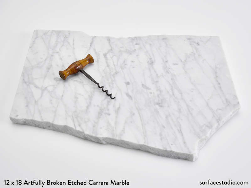 Artfully Broken Etched Carrara Marble (15 lbs) 