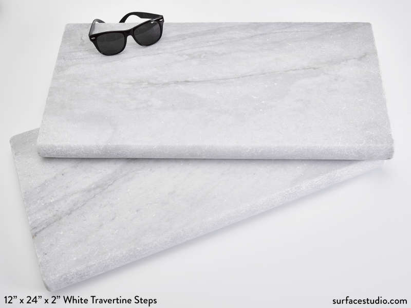 White Travertine Steps 12" x 24" x 1.5" - (40 lbs) $70 each