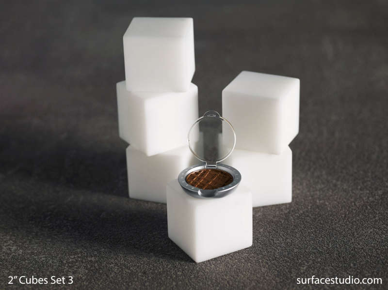 Satin White 2" Cubes Set 3 (6) $30 Each (J2)