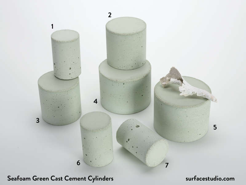 Seafoam Green Cast Cement Cylinders (7)  (L2)
