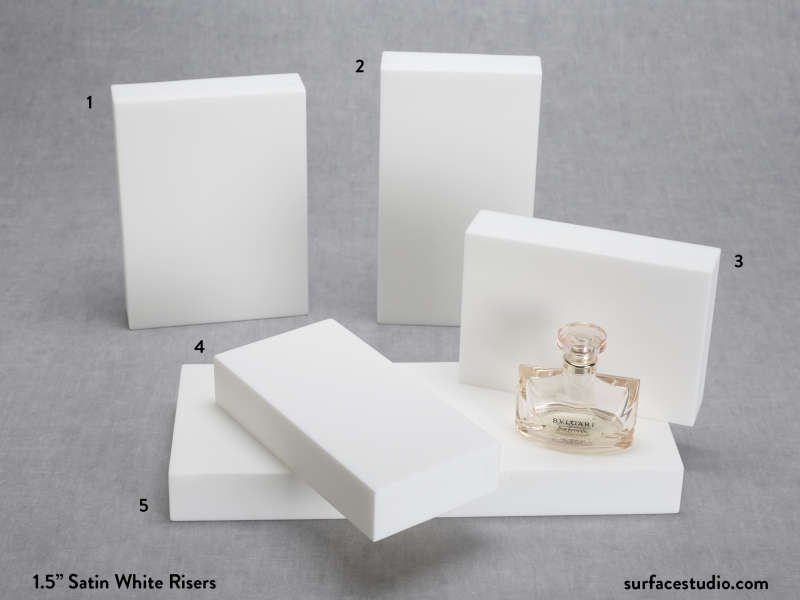 Satin White 1½" Risers (5) $45 - $55 (J3) 1.5"