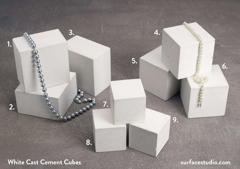 White Cast Cement Cubes  (9) $30 - $40 (K2)