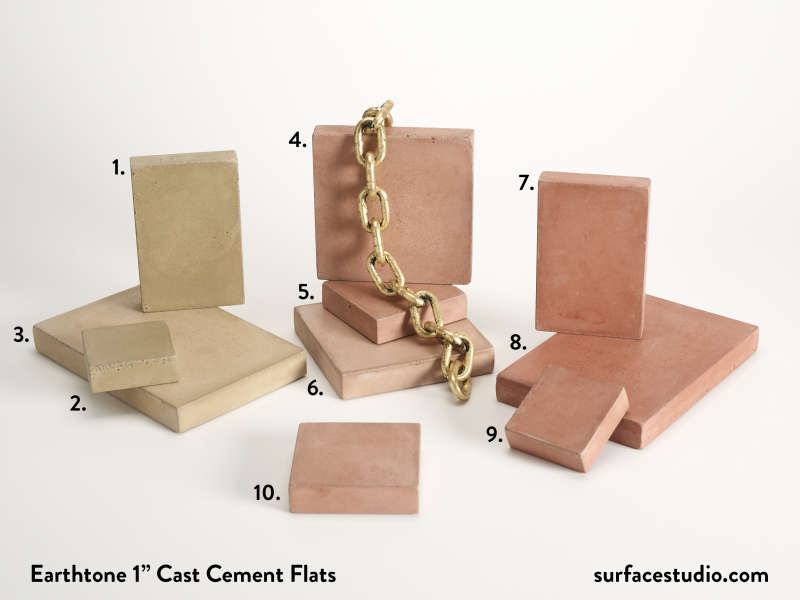 Earthtone 1" Cast Cement Flats (10) $30 - $40 (G4)