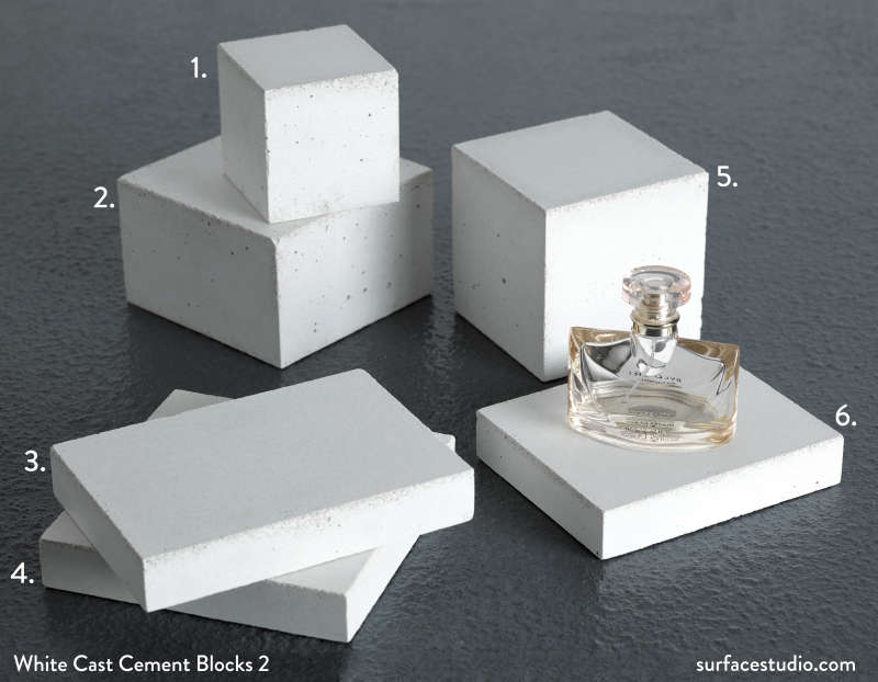 White Cast Cement Blocks Set 2 (6) (K3)