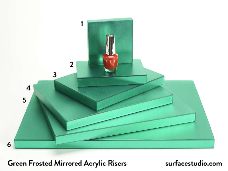 Green Frosted Mirrored Acrylic Risers (6) $35 to $55