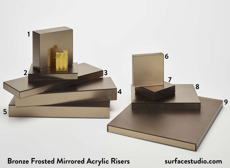 Bronze Frosted Mirrored Acrylic Risers (9) $30 to $45