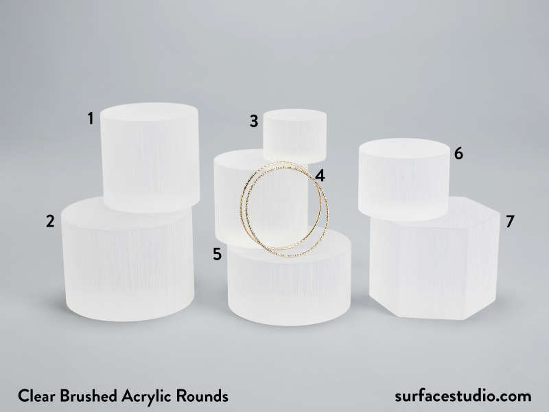 Clear BRUSHED Acrylic Rounds - $35 each (8) 