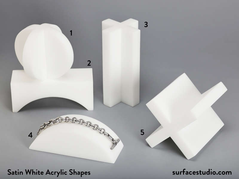 Satin White Acrylic Shapes (5) $50 each (J2)