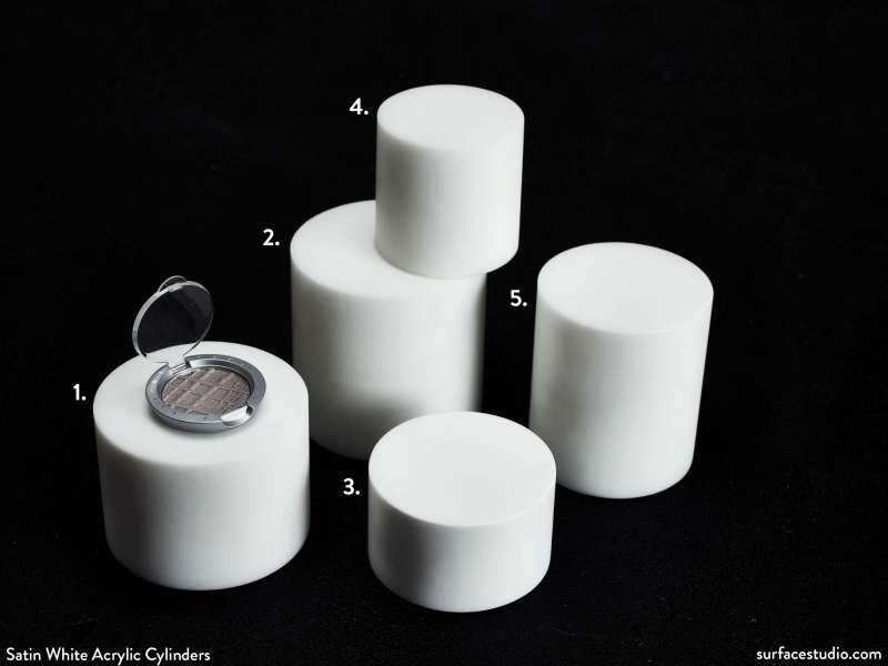 Satin White Cylinders (5) $35 to $45