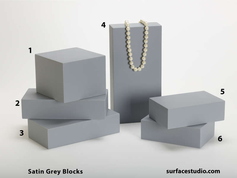 Grey Satin Blocks (6) $40-$50