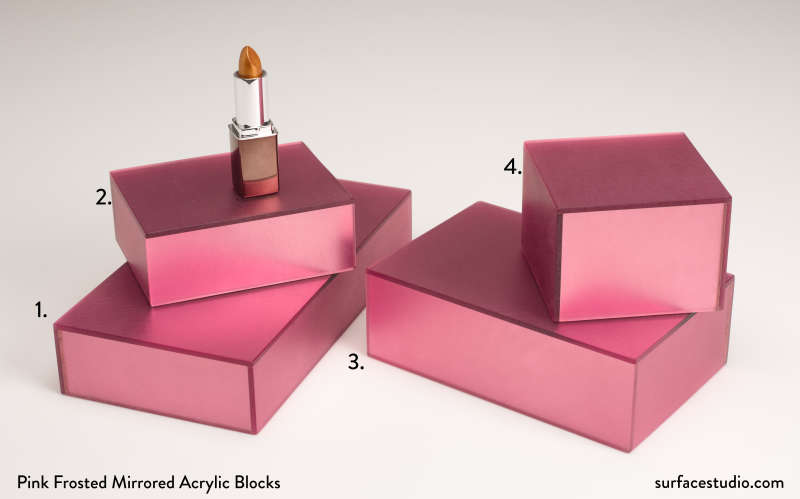 Pink Frosted Mirrored Acrylic Blocks (4) $25 - $45