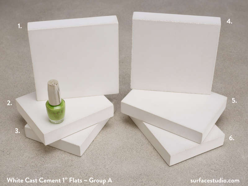 White Cast Cement 1" Flats ~ Group A (6) $30 each (L3)
