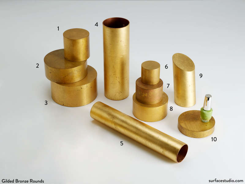 Gilded Bronze Rounds & Cylinders (10) $30 - $45