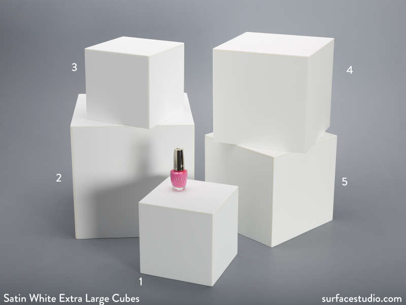 Satin White Extra Large Cubes (5) (J1)