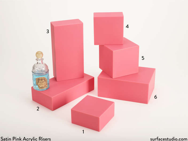 Pink Satin Acrylic Risers (6)